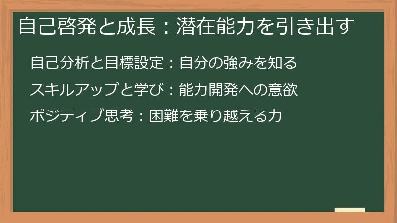 自己啓発と成長:潜在能力を引き出す