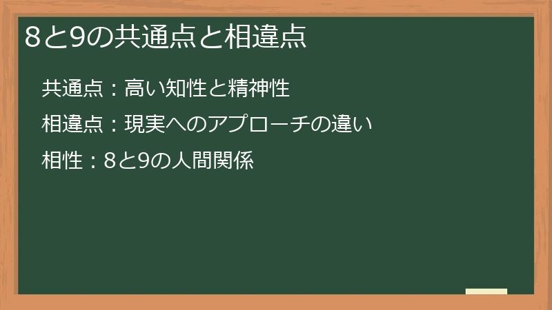 8と9の共通点と相違点