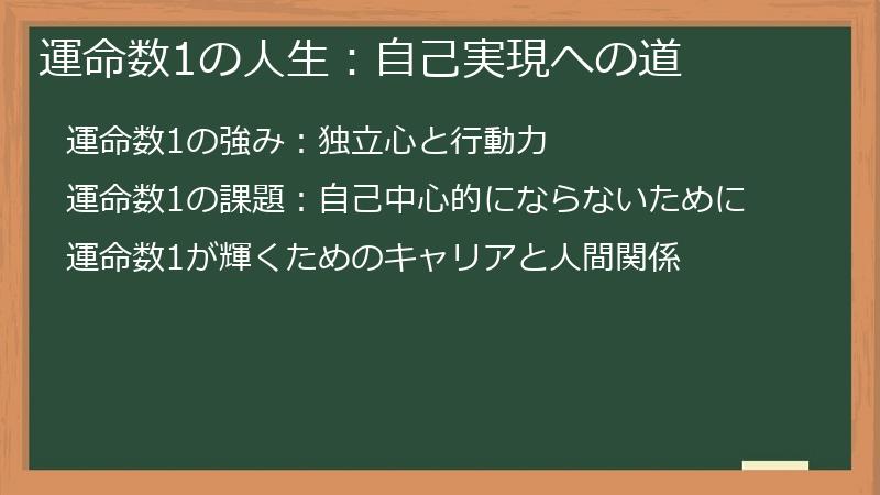 運命数1の人生:自己実現への道