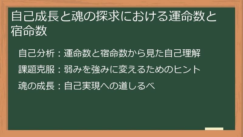自己成長と魂の探求における運命数と宿命数