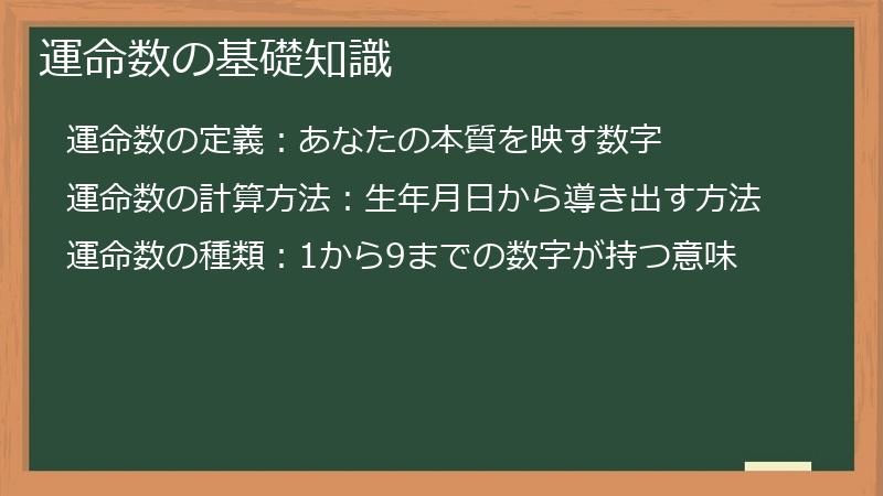 運命数の基礎知識