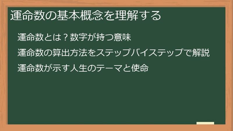 運命数の基本概念を理解する