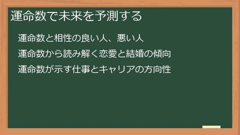 運命数で未来を予測する