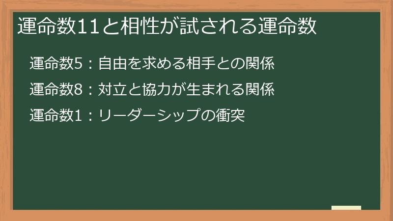運命数11と相性が試される運命数