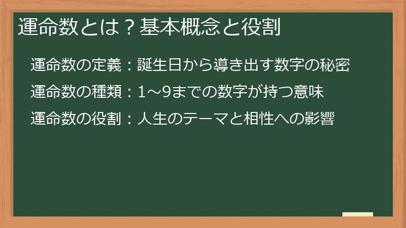 運命数とは？基本概念と役割