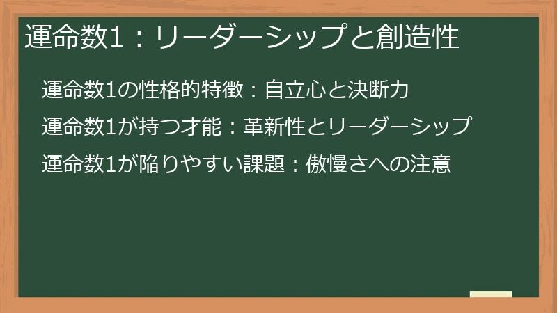 運命数1：リーダーシップと創造性