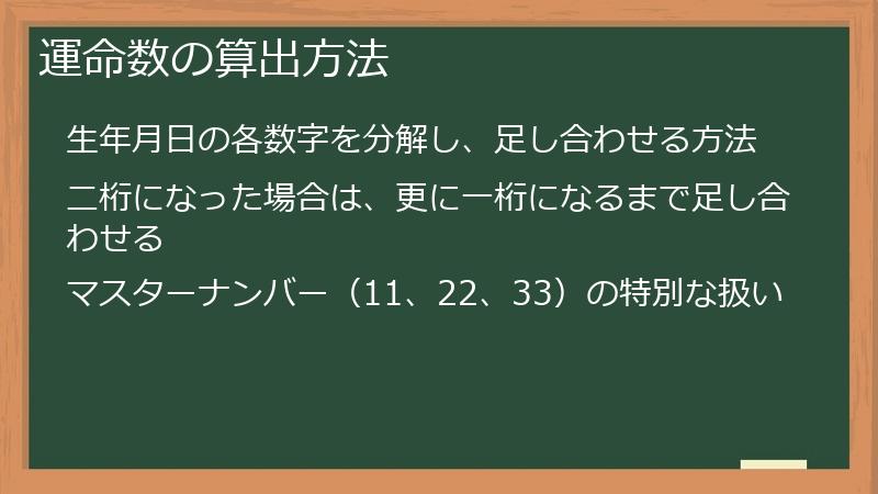 運命数の算出方法