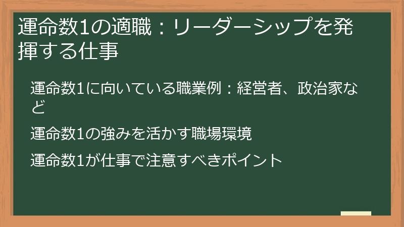 運命数1の適職：リーダーシップを発揮する仕事