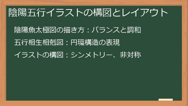 陰陽五行イラストの構図とレイアウト