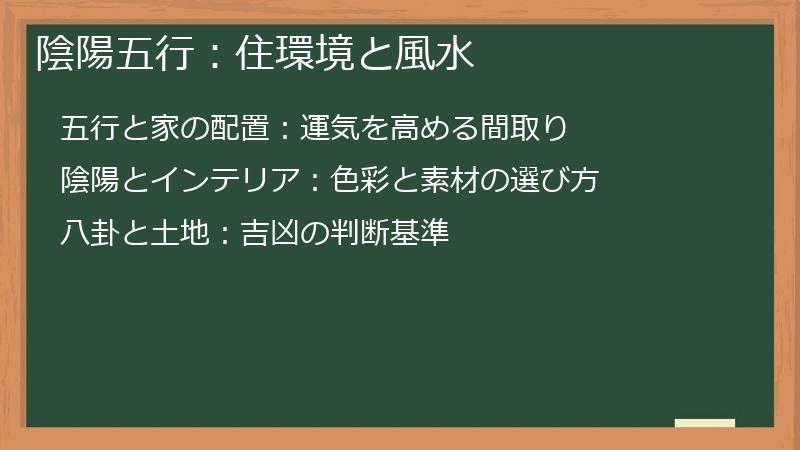陰陽五行：住環境と風水