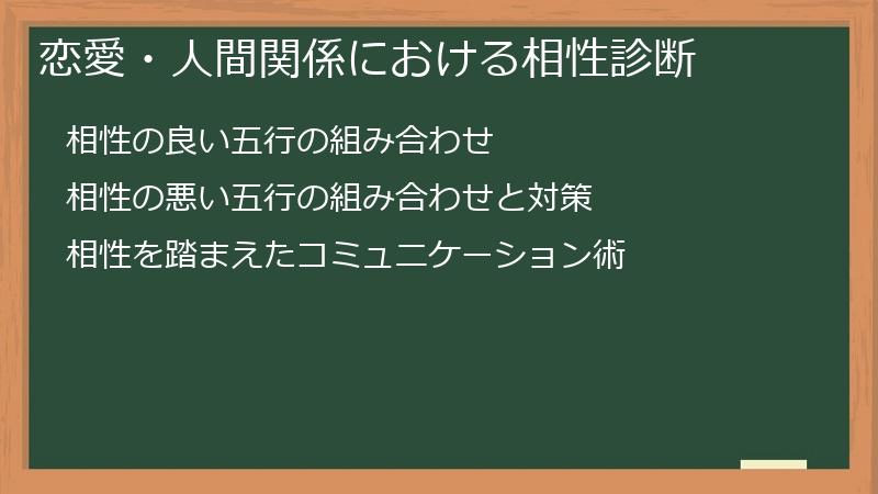 恋愛・人間関係における相性診断