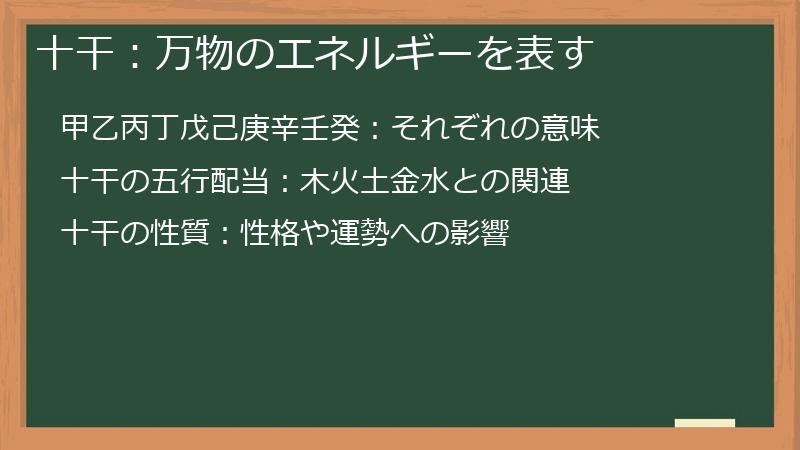十干：万物のエネルギーを表す