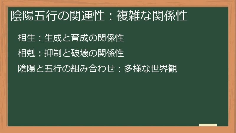陰陽五行の関連性：複雑な関係性