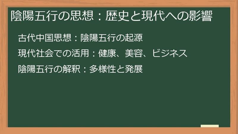 陰陽五行の思想：歴史と現代への影響