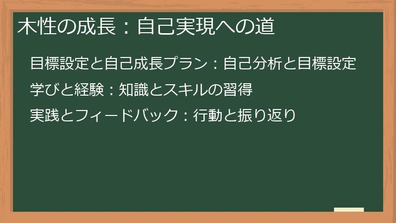 木性の成長:自己実現への道