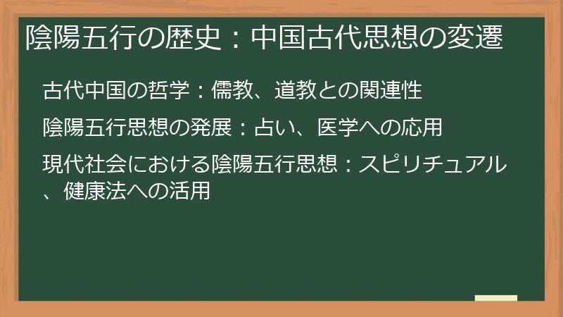 陰陽五行の歴史：中国古代思想の変遷