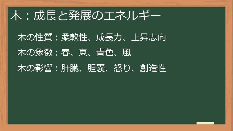木：成長と発展のエネルギー