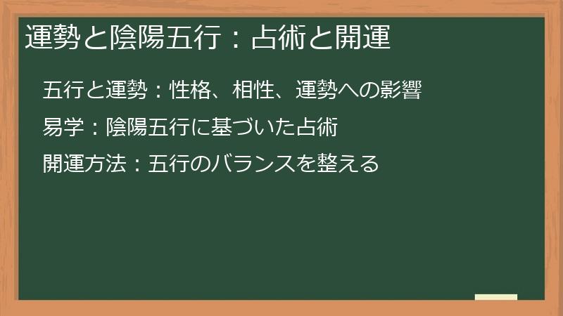 運勢と陰陽五行：占術と開運