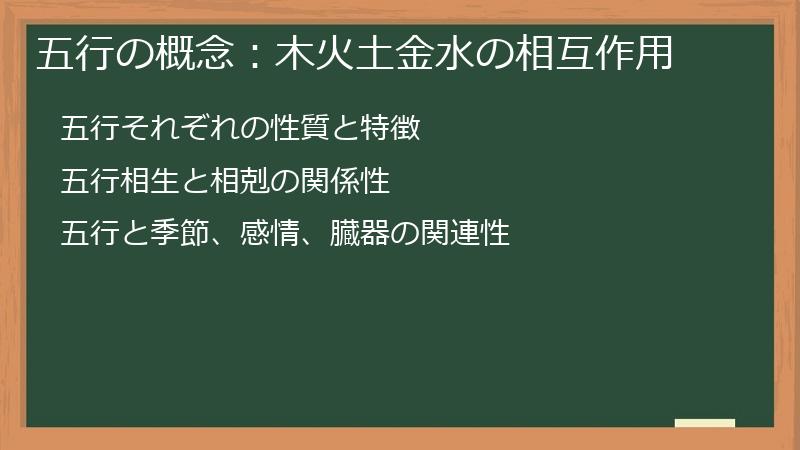 五行の概念:木火土金水の相互作用