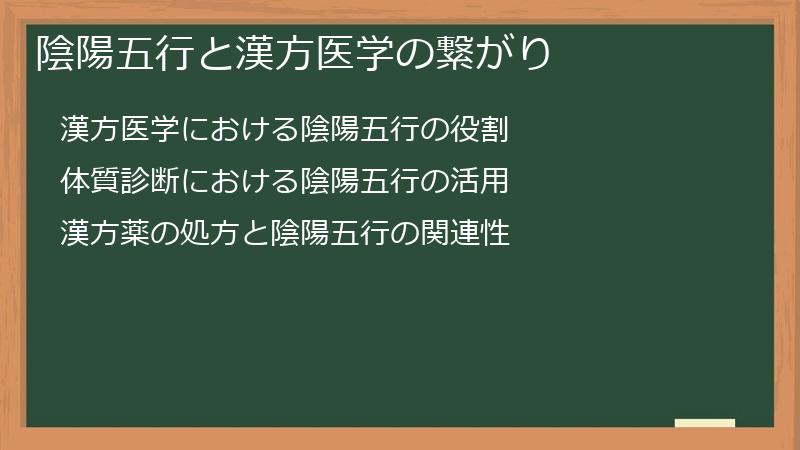 陰陽五行と漢方医学の繋がり