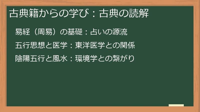 古典籍からの学び：古典の読解