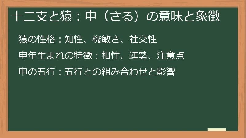 十二支と猿：申（さる）の意味と象徴