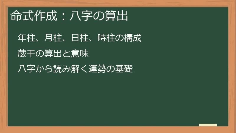 命式作成：八字の算出