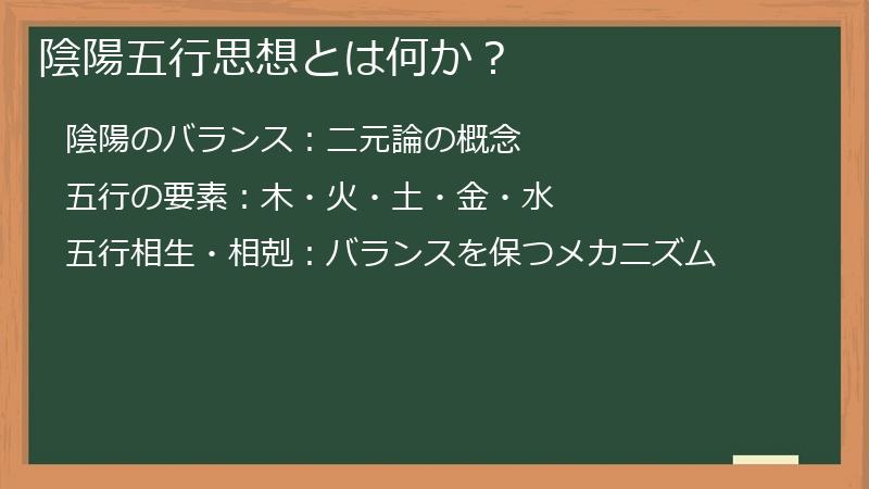 陰陽五行思想とは何か？