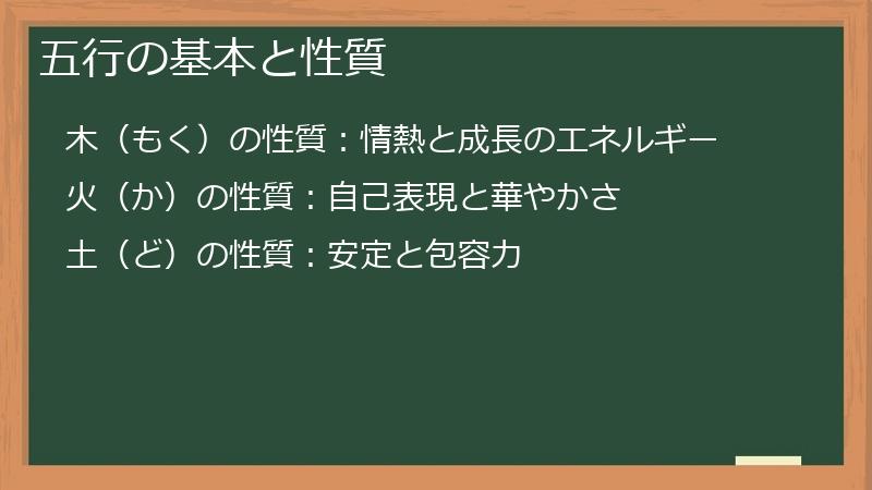 五行の基本と性質