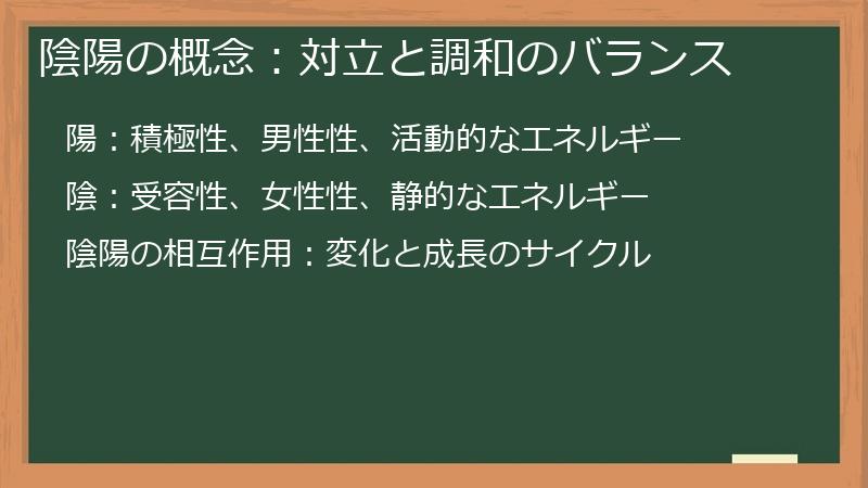 陰陽の概念:対立と調和のバランス