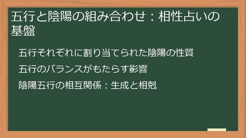 五行と陰陽の組み合わせ:相性占いの基盤