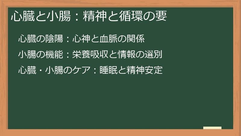 心臓と小腸：精神と循環の要
