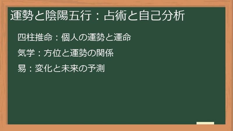 運勢と陰陽五行：占術と自己分析