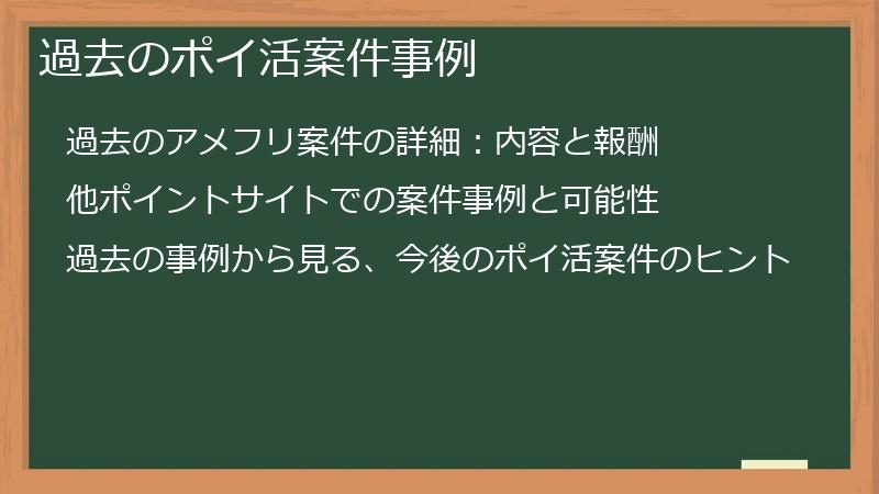 過去のポイ活案件事例