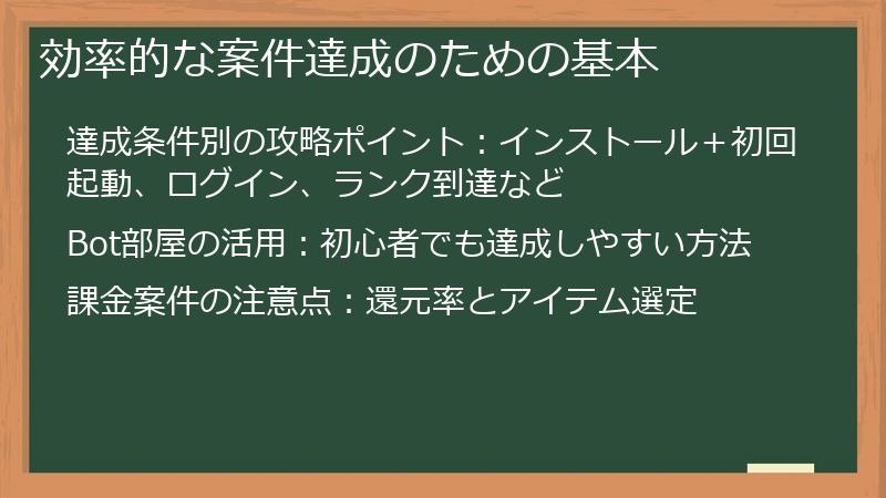 効率的な案件達成のための基本
