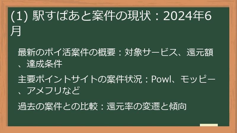 (1) 駅すぱあと案件の現状：2024年6月