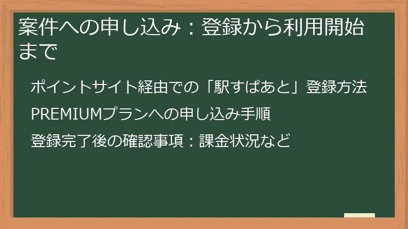 案件への申し込み：登録から利用開始まで