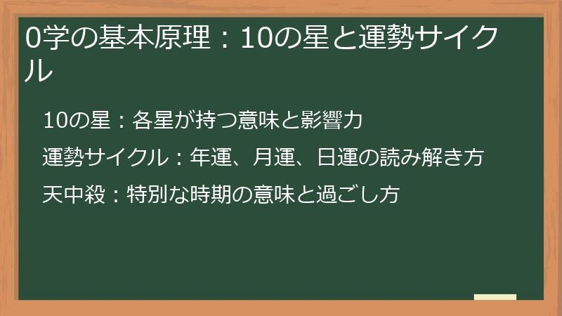 0学の基本原理：10の星と運勢サイクル