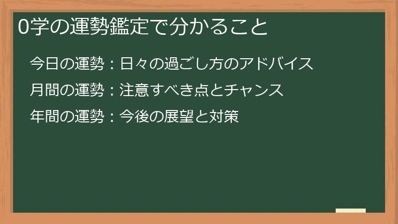 0学の運勢鑑定で分かること