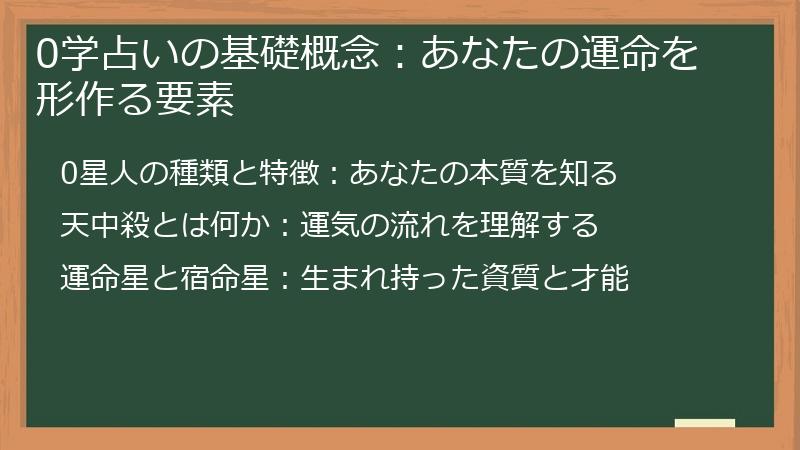 0学占いの基礎概念：あなたの運命を形作る要素