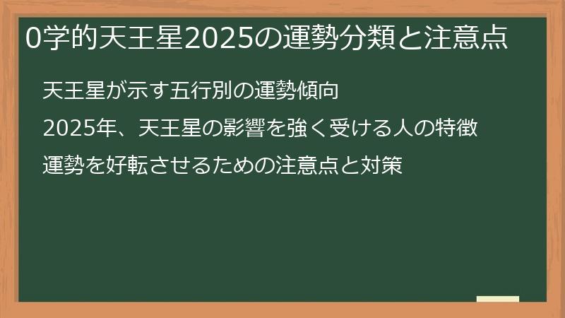 0学的天王星2025の運勢分類と注意点