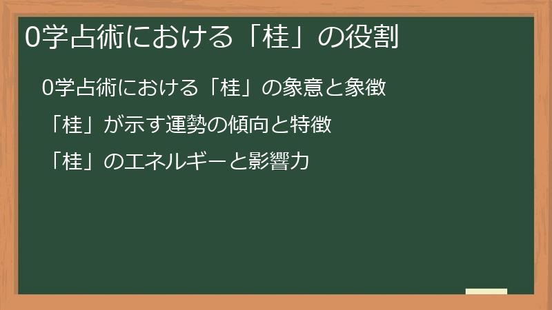 0学占術における「桂」の役割