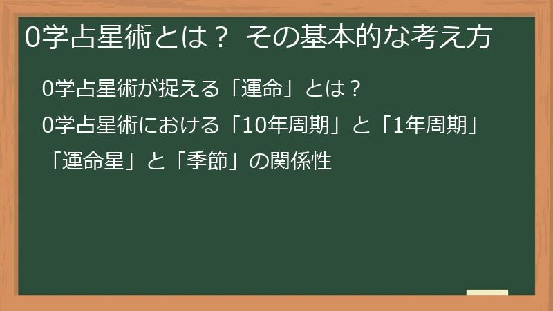 0学占星術とは？ その基本的な考え方