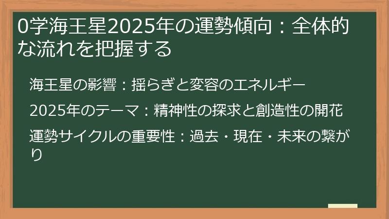 0学海王星2025年の運勢傾向：全体的な流れを把握する