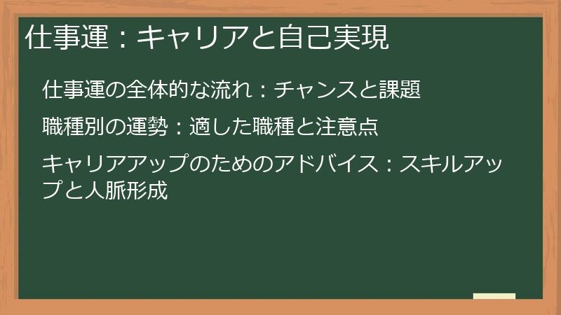 仕事運：キャリアと自己実現