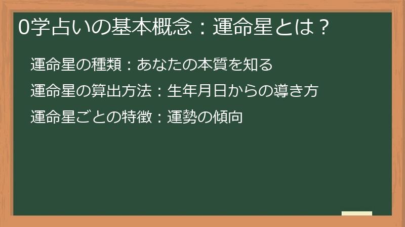 0学占いの基本概念:運命星とは?