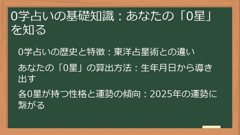 0学占いの基礎知識:あなたの「0星」を知る