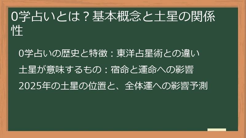 0学占いとは？基本概念と土星の関係性