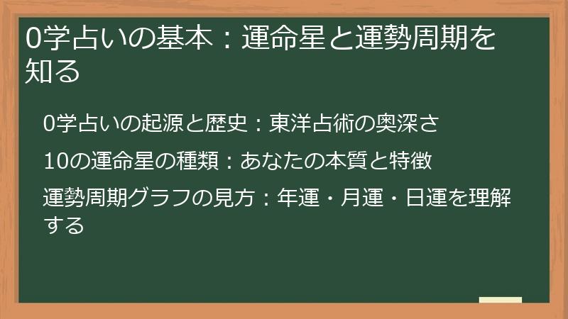 0学占いの基本:運命星と運勢周期を知る