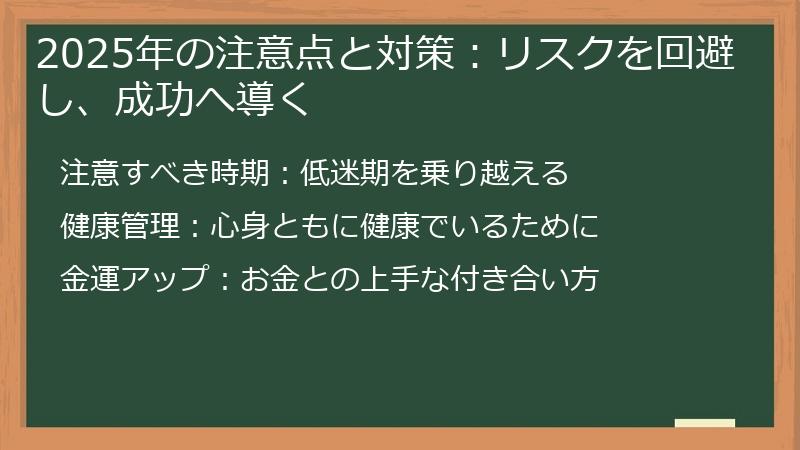 2025年の注意点と対策：リスクを回避し、成功へ導く